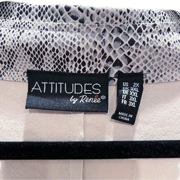 ATTITUDES by Renee • Snake Print Button Up Pullover Top • Size 2X - Picture 4 of 8